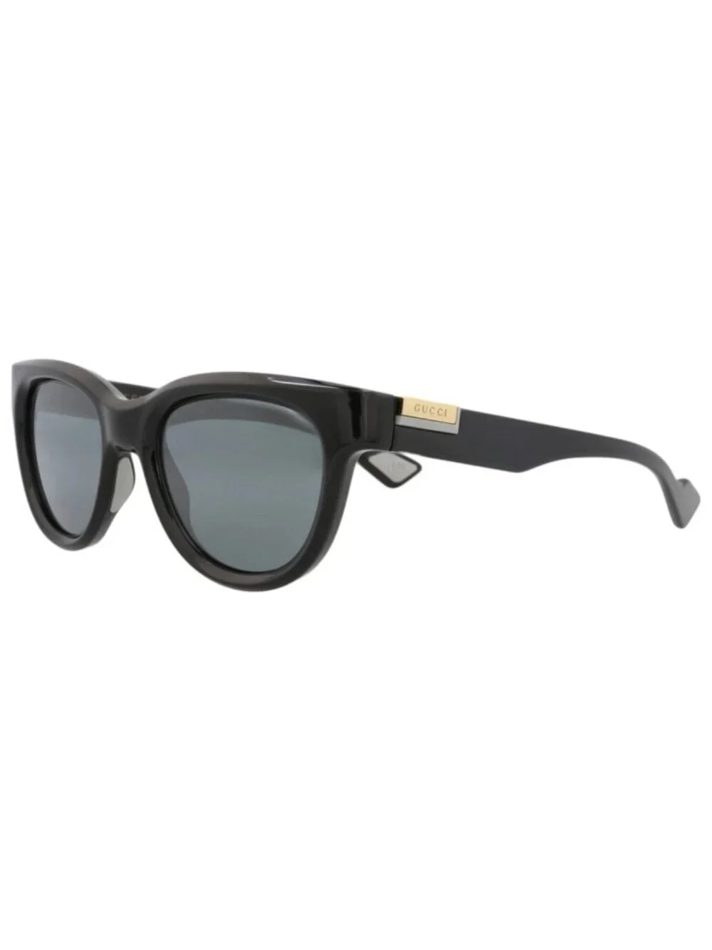 New Gucci Women's Sunglasses Round Oval Injection Frame Mens Black Black Grey